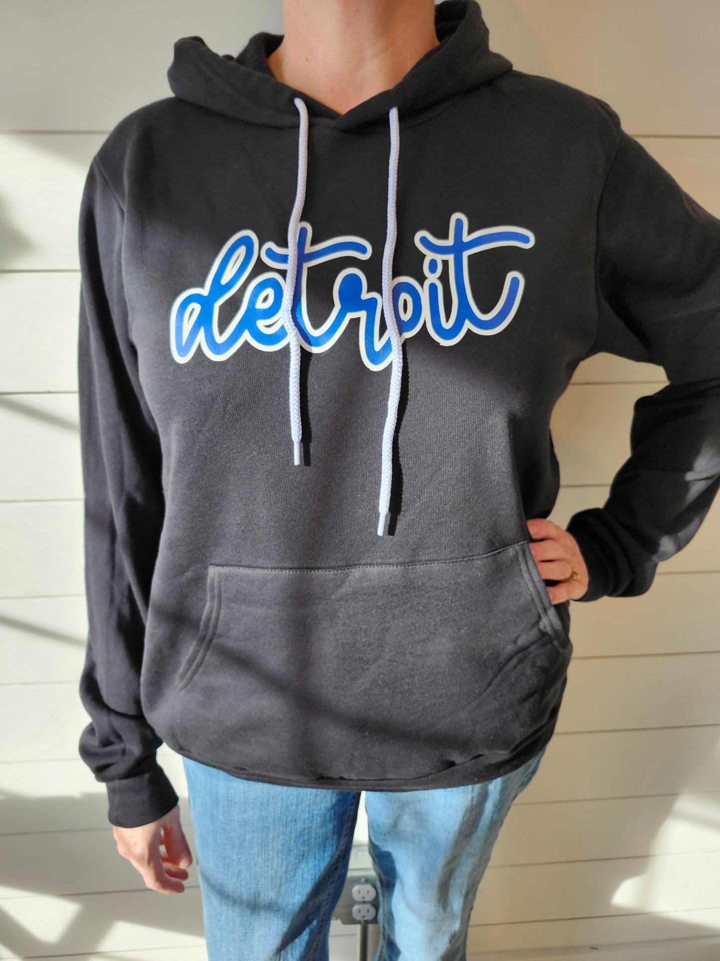 Detroit Script Black Hoodie