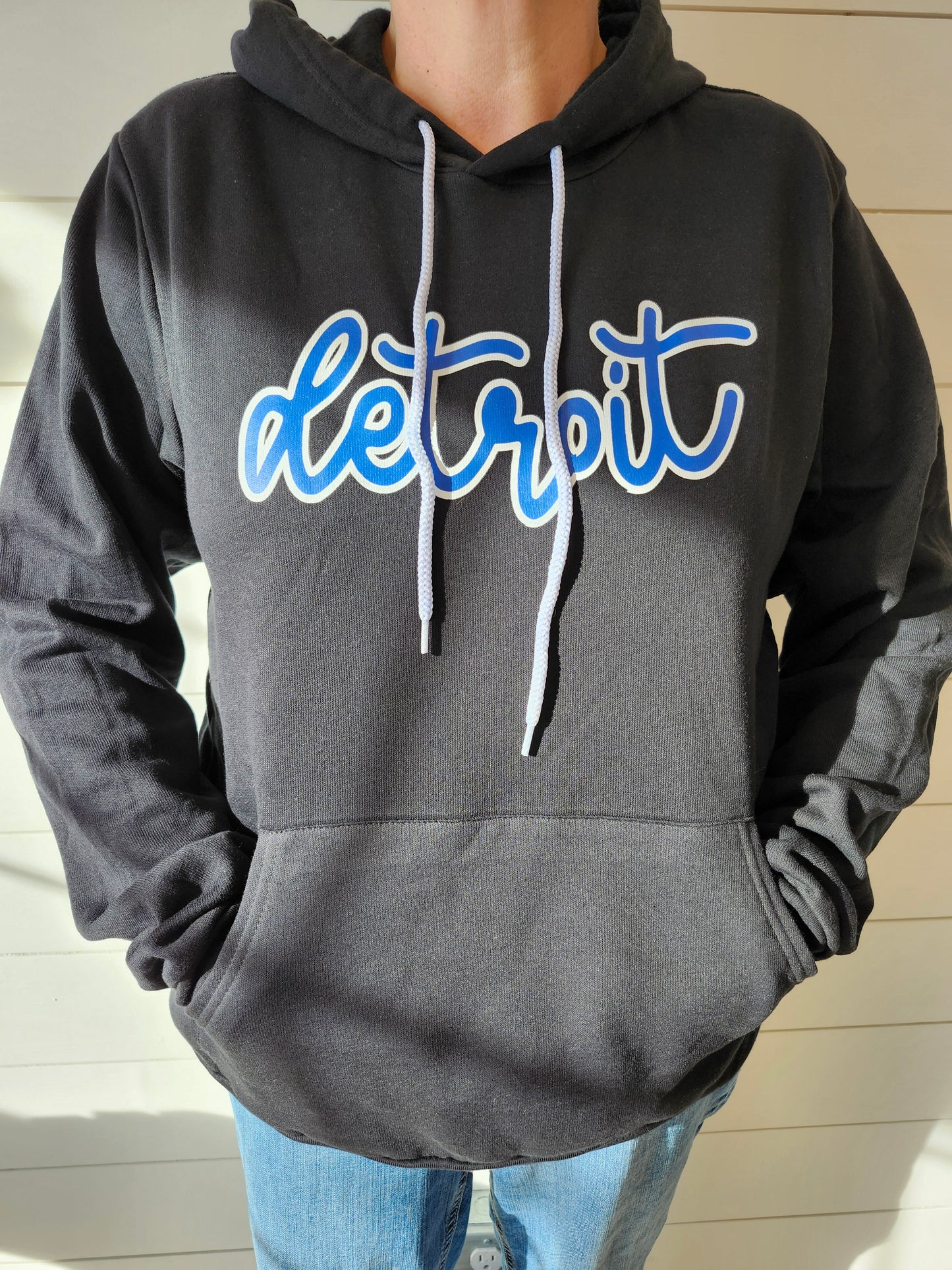 Detroit Script Black Hoodie
