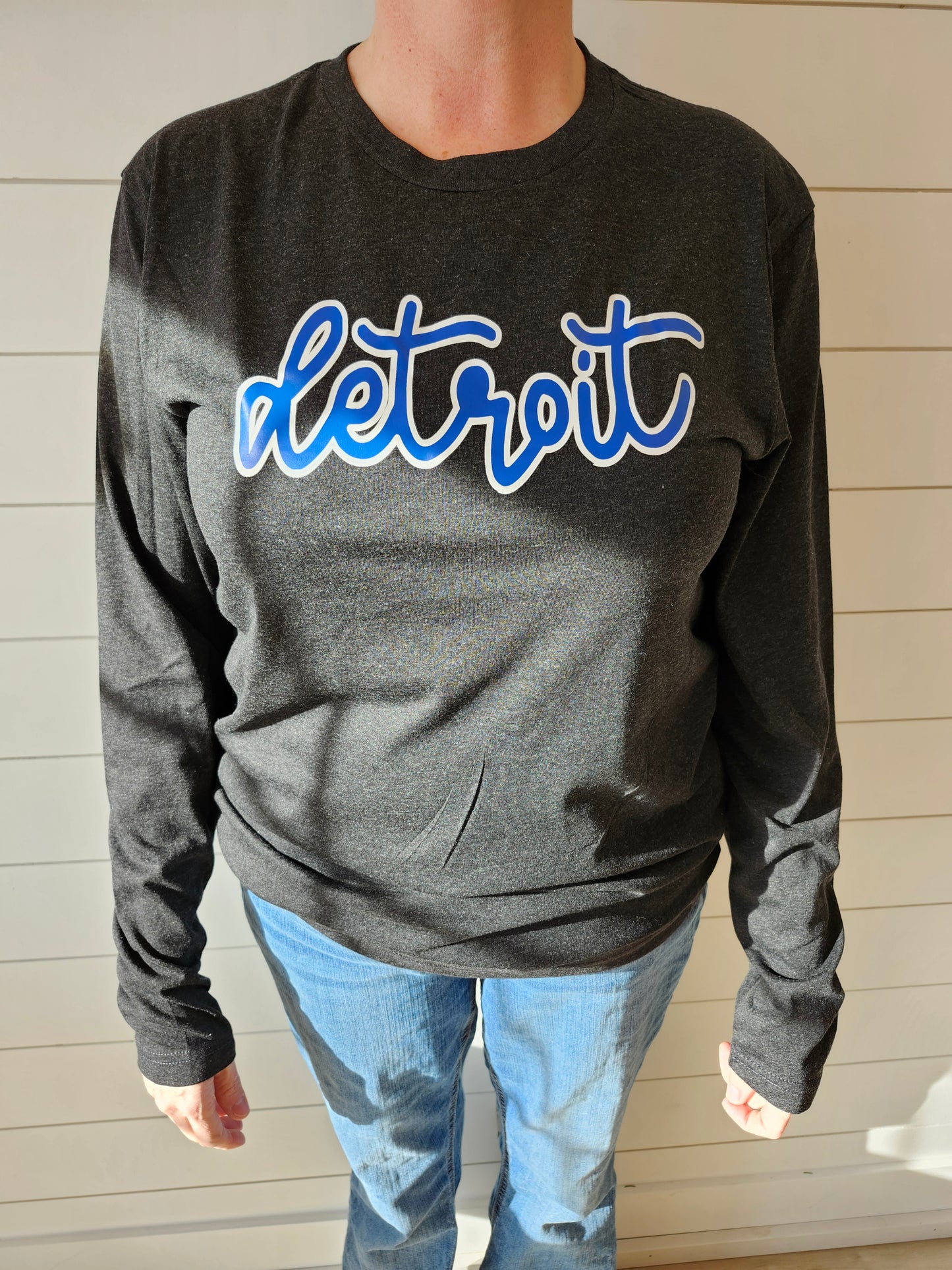 Detroit Script Black Long Sleeve