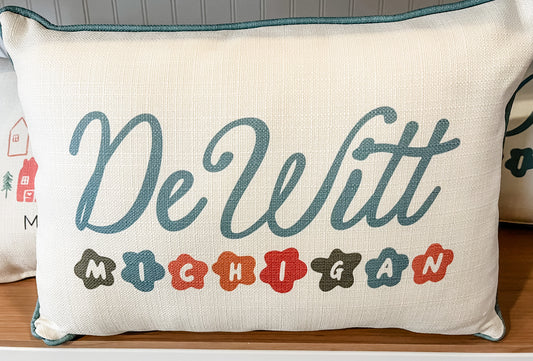 Posey DeWitt Michigan Pillow