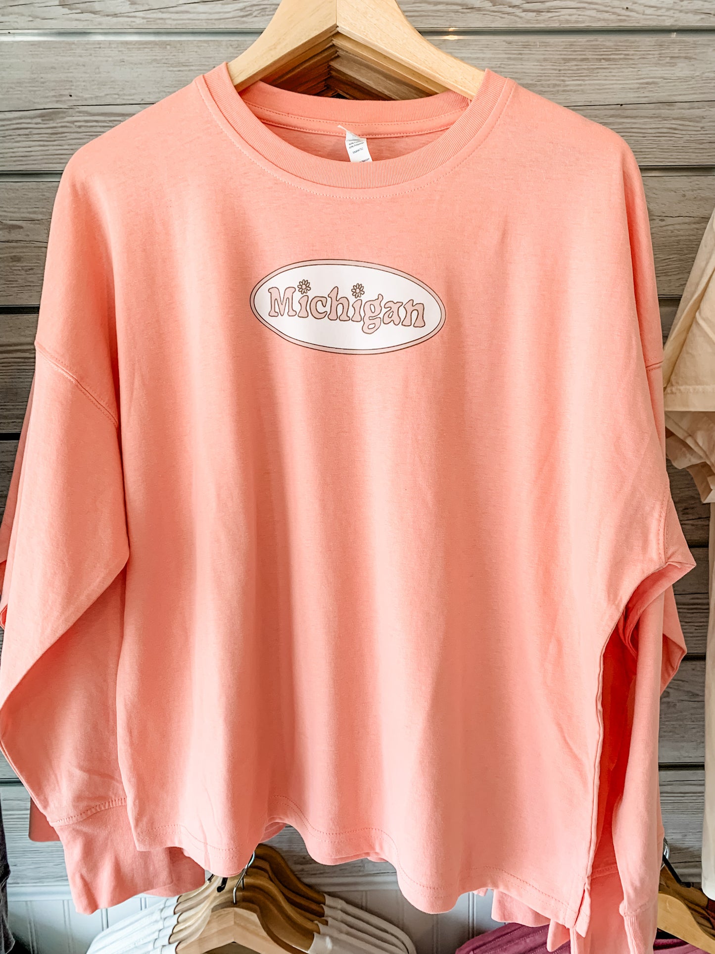 Michigan Floral Logo -Rose Sand- Long Sleeve