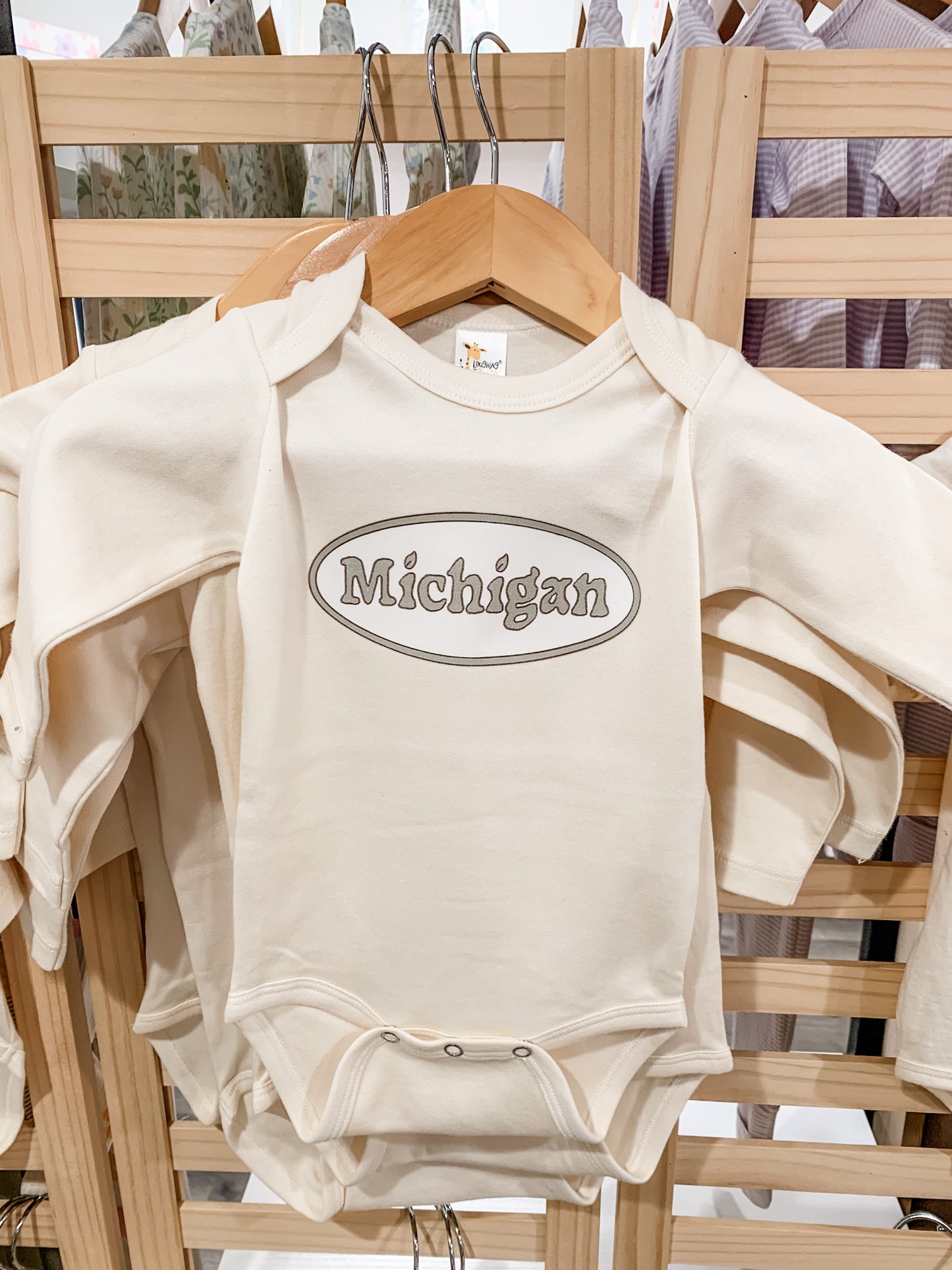 Michigan Plant Logo - Long Sleeve Onesie