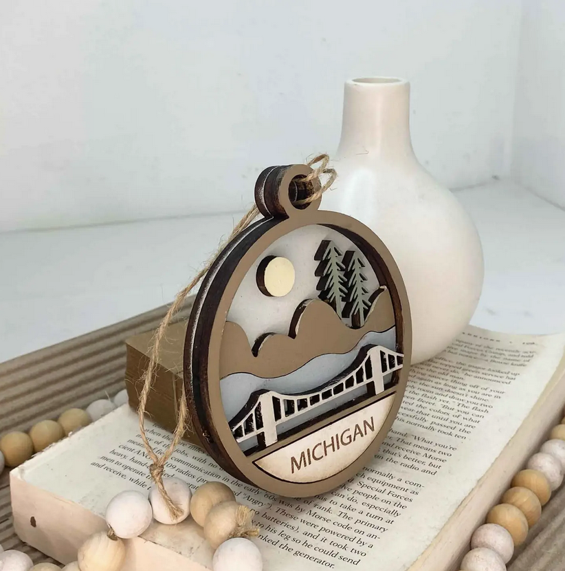 Michigan State Ornament or Gift Tag