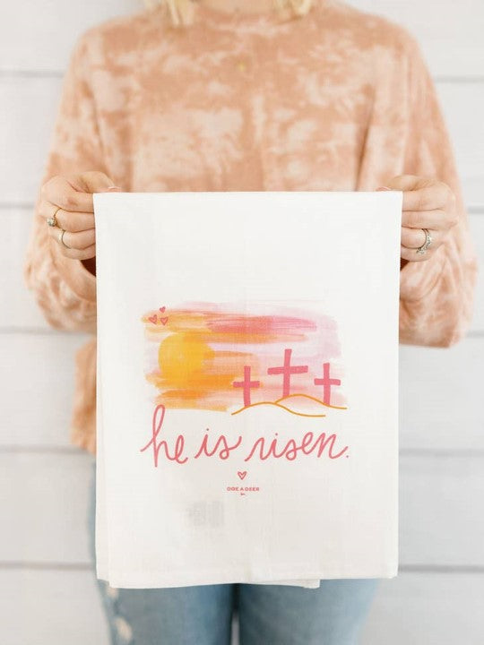 He Is Risen Tea Towel