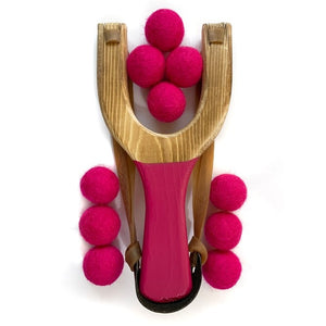 
                  
                    Wooden Slingshot + Felt Ammo
                  
                
