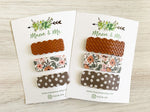 Fall Floral and Gingham Snap Clip Set