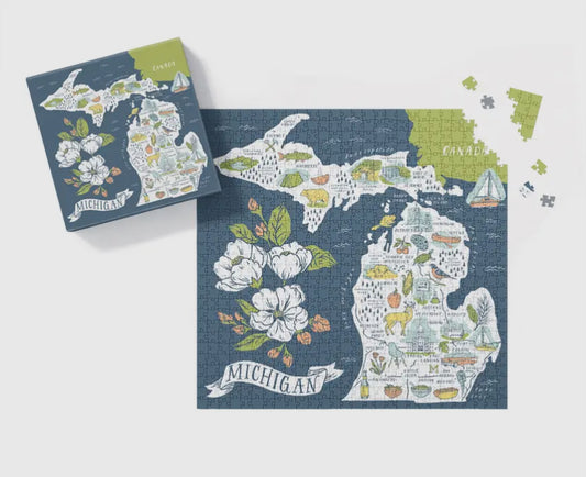 Illustrated Michigan Map Puzzle