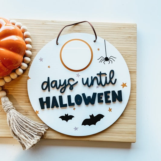Halloween Countdown Mini Round Sign