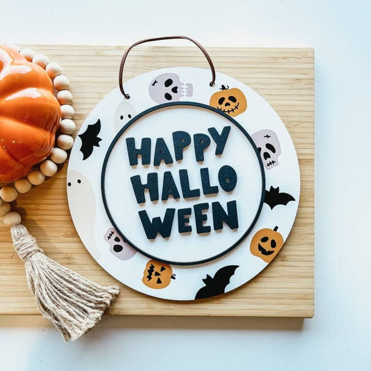 Happy Halloween Mini Round Sign