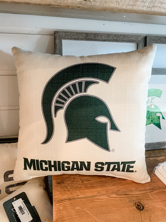 Michigan State Spartan Square Pillow