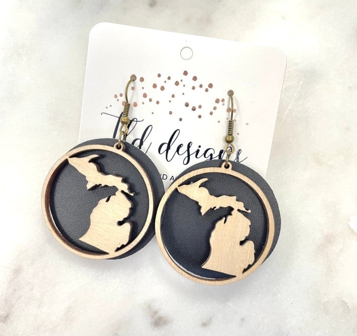 Large Round Michigan Earrings