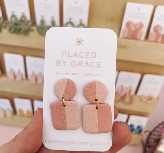 Duo Tone Square Earrings