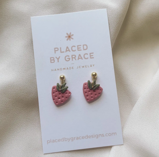 Mini Strawberry Dangle Earrings