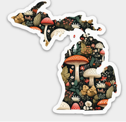 Mushrooms Michigan State Sticker