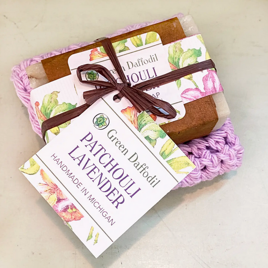 Patchouli Lavender Soap & Washcloth Set - Gift Set