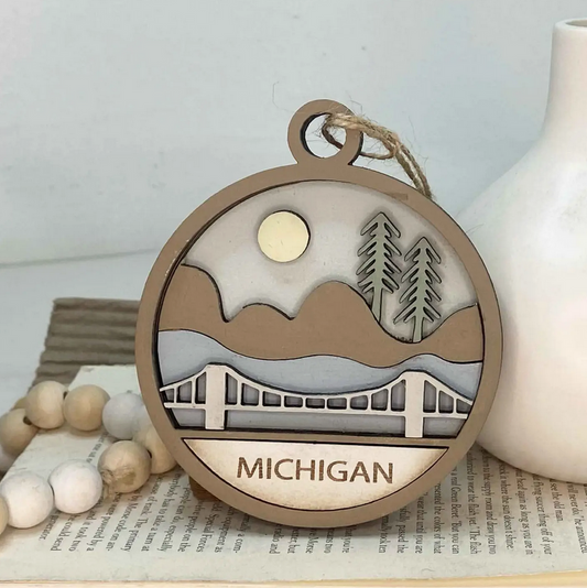 Michigan State Ornament or Gift Tag