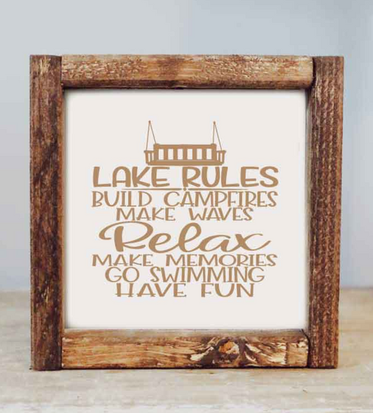 7x7 Lake Rules Sign
