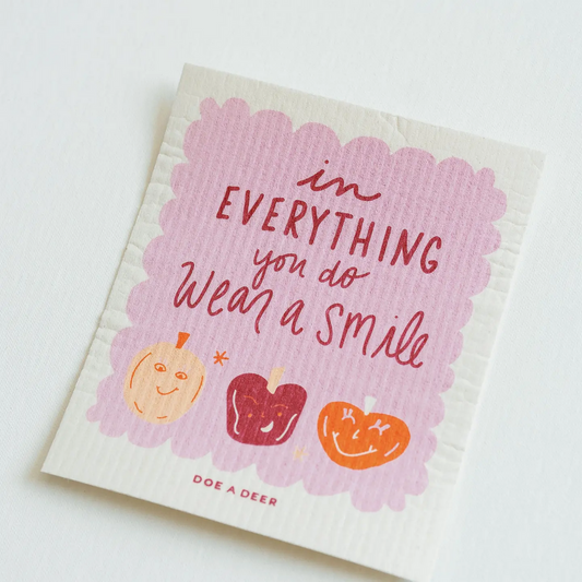 Wear a Smile Pumpkin Swedish Dishcloth