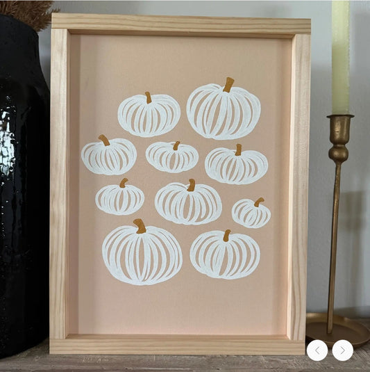 Natural Pumpkins - Framed Sign