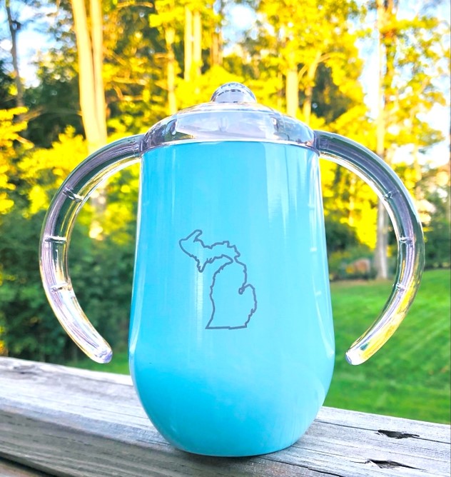 Michigan Sippy Cup - Baby Blue