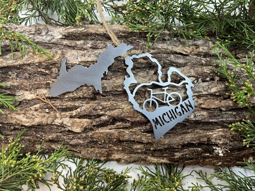 Michigan State Mountain Bike Ornament