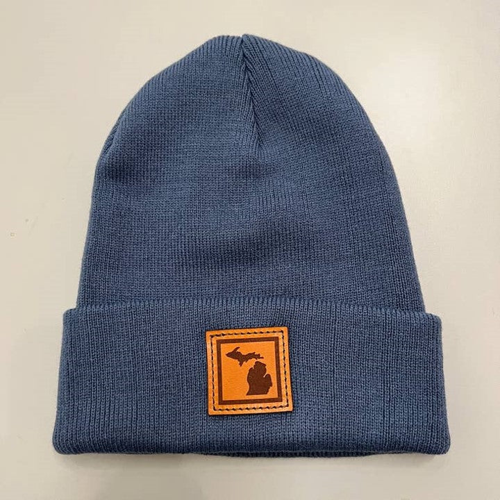 
                  
                    Michigan Leather Patch Beanie
                  
                