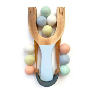 
                  
                    Wooden Slingshot + Felt Ammo
                  
                