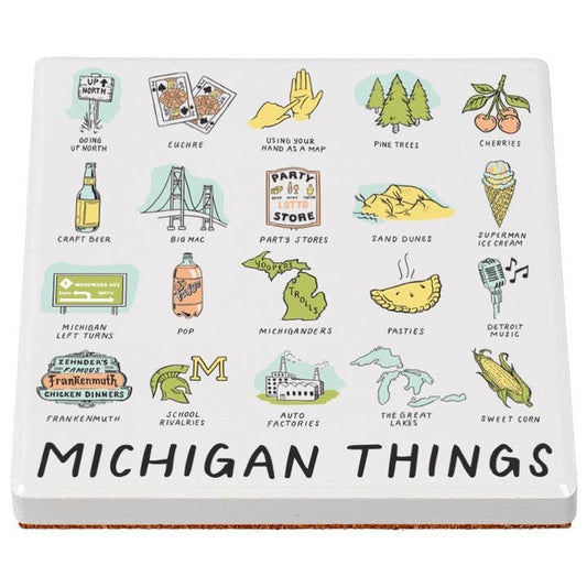 Michigan Things Ceramic Coaster