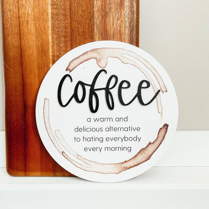 Coffee Definition 3D Wooden Sign