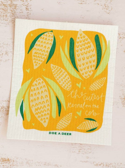 Cutest Kernel on the Cob Swedish Dishcloth
