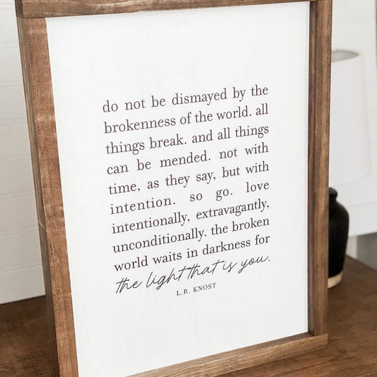 Do Not Be Dismayed Framed Sign - White