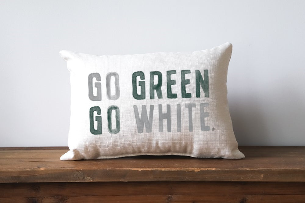 Michigan State Go Green Go White Pillow