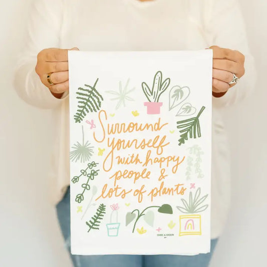 Happy People & Lots of Plants Flour Sack Tea Towel