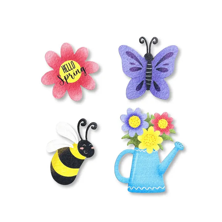 Hello Spring Magnets - Set of 4