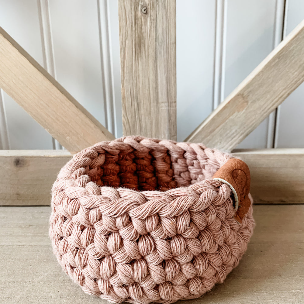 
                  
                    Mini Crochet Basket - Dusty Rose
                  
                