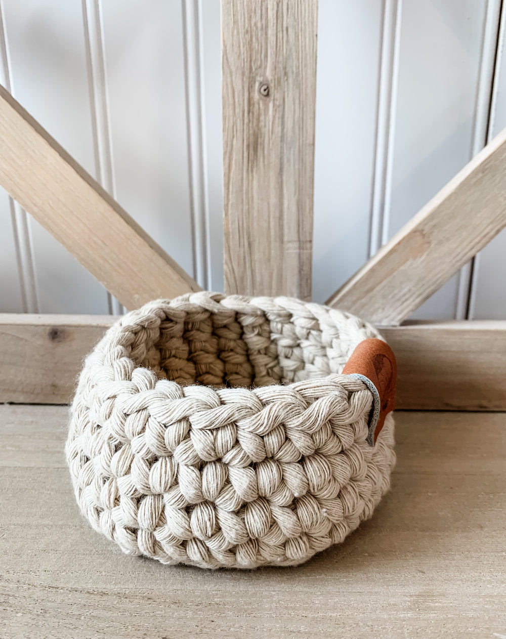 Mini Crochet Basket - Oat