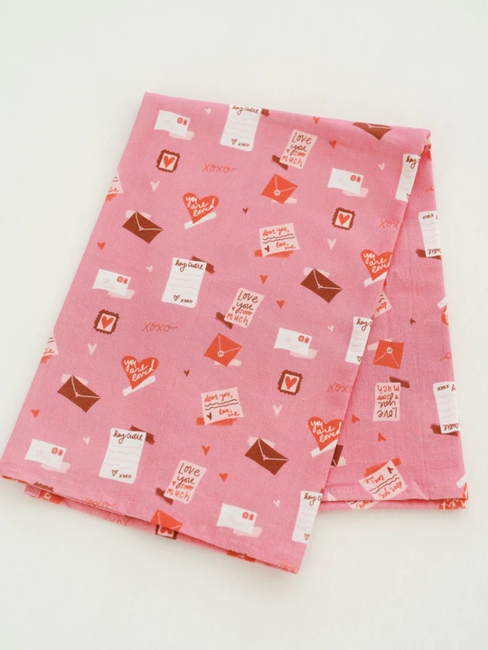 Love Notes Full Pattern Tea Towel