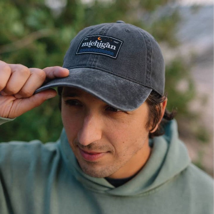Acid Wash Michigan Patch Baseball Hat
