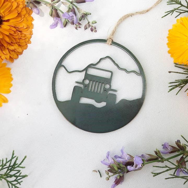 Mountain Off Road Adventure Steel Ornament