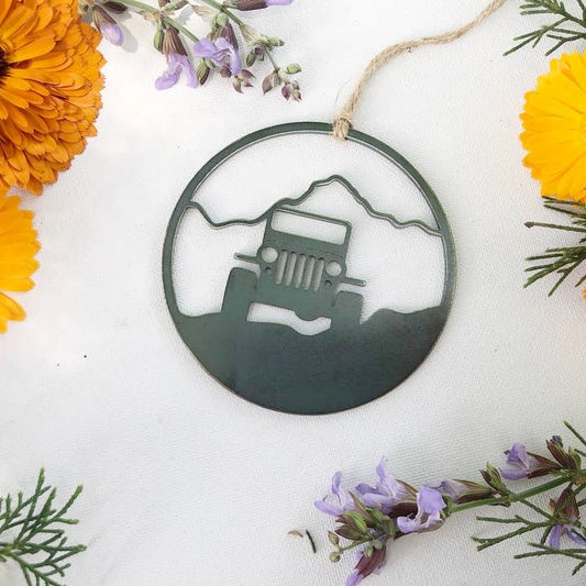 Mountain Off Road Adventure Steel Ornament