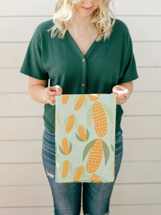 Summertime Corn Flour Sack Towel