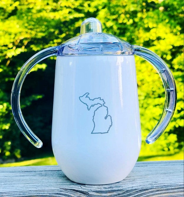 Michigan Sippy Cup - White