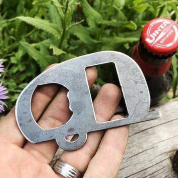 Canned Ham Style Camper RV Rustic Steel Bottle Opener