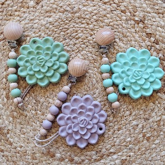 Succulent Teether + Clip (Multiple Color Options Available)