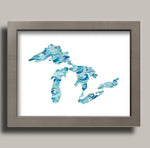Wavy Great Lakes Watercolor