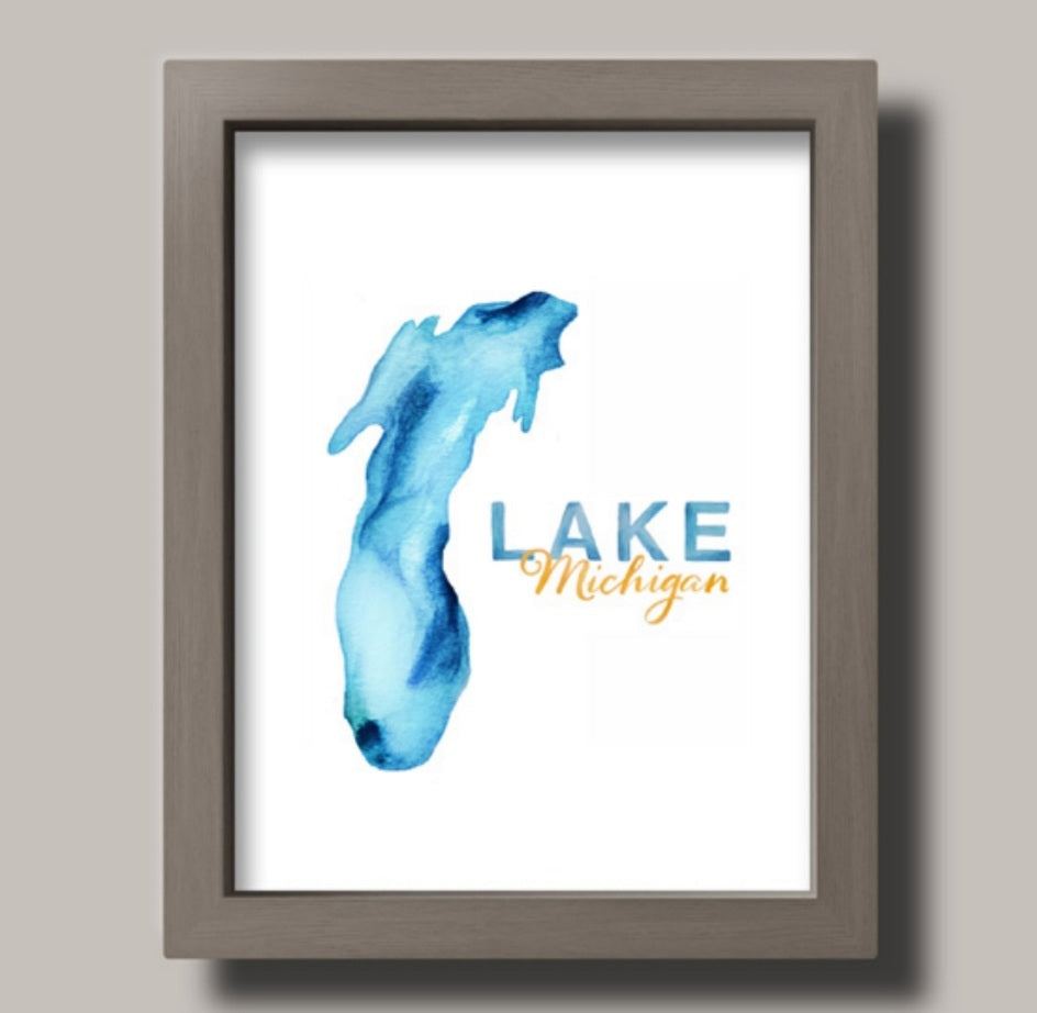 Lake Michigan (Blues) Watercolor