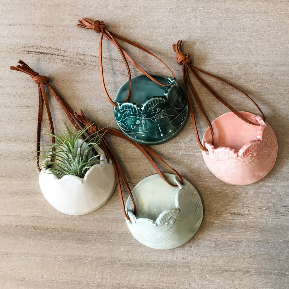 Ceramic Hanging Air Plant Holder - Multiple Colors Available