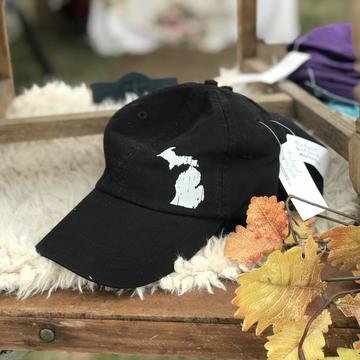 Black Michigan Trucker Hat