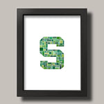 Block S Watercolor Print