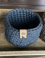 Dark Gray Boho Crochet Basket